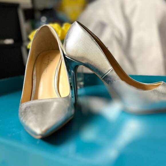 Elegant Silver High Heel Pointed Toe Pumps Daya by Zendaya Size US 9 - Picture 3 of 9